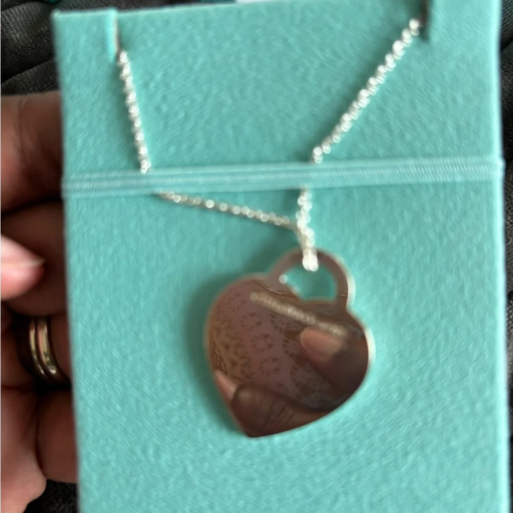 Tiffany & Co. Silver Heart Charm Necklace - Picture 3 of 11